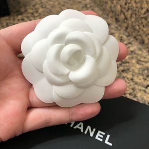 CHANEL Camellia Flower- White Cotton Fabric